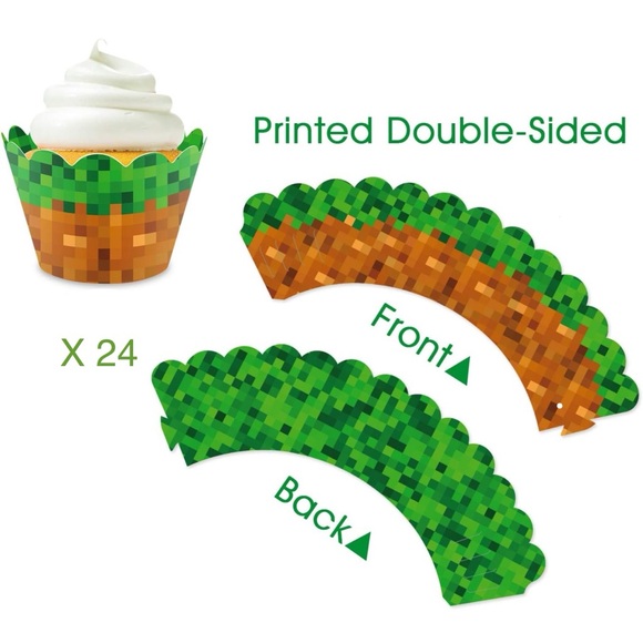 NEW| Minecraft Pixel Gaming Themed Birthday Party Decoration Lot - Picture 3 of 7